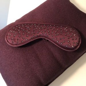 Judith Leiber cashmere travel pillow and mask set